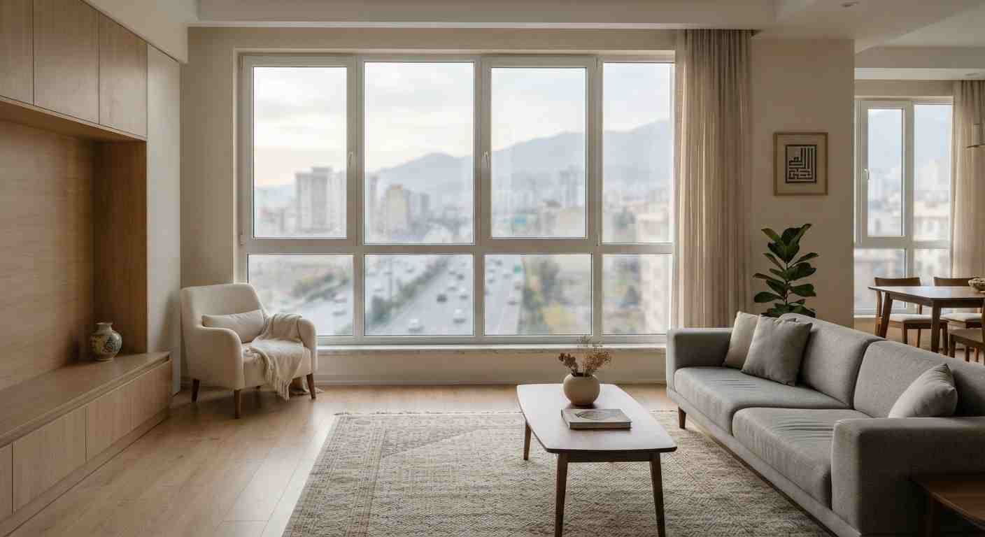 نصب پنجره دوجداره عایق صدا در کرج در فضای مدرن - پروژه اجرایی چوکوبست