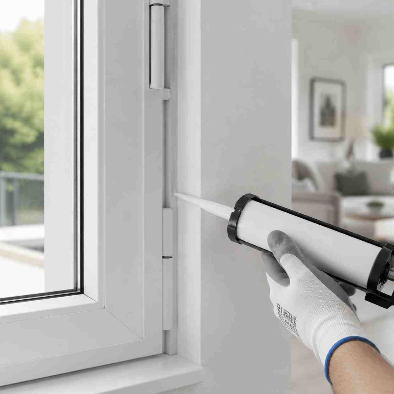 نمای نزدیک از نصب دقیق لبه پروفیل UPVC بازسازی؛ تعویض پنجره بدون تخریب کرج با عایقبندی حرفهای
