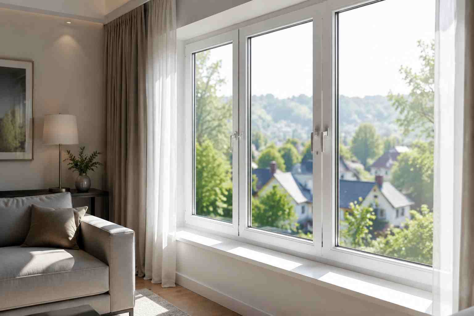 نمای مدرن پنجرههای دوجداره UPVC استاندارد برای خدمات تخصصی خرید و نصب پنجره دوجداره در کرج