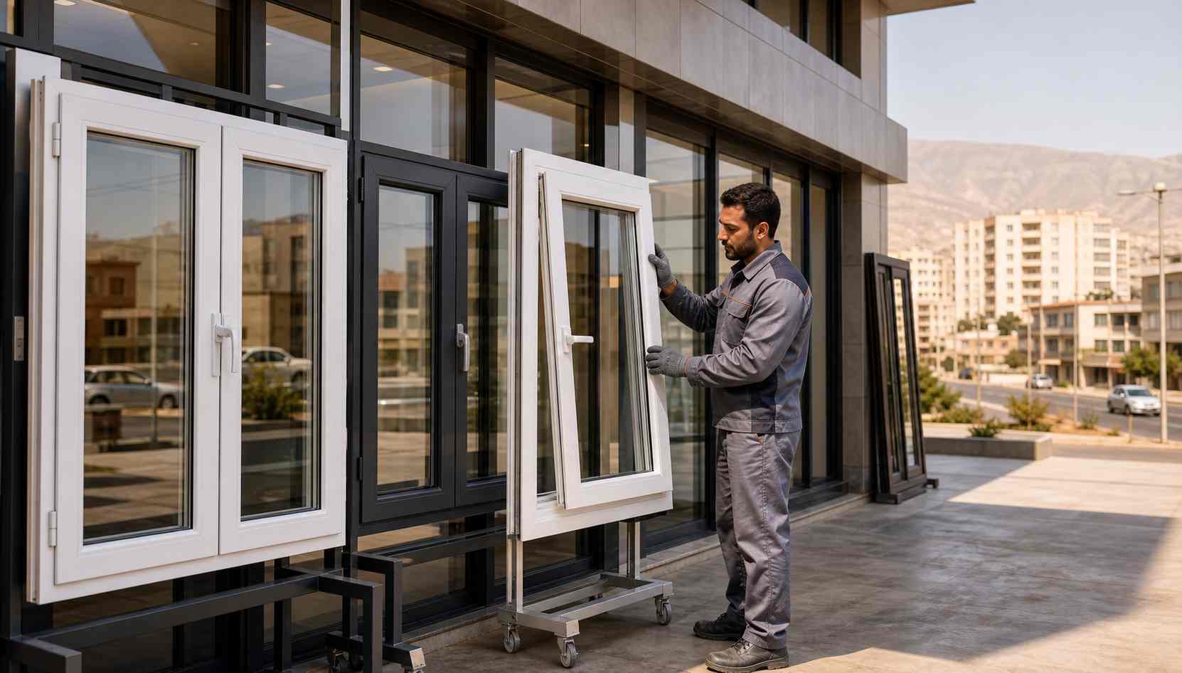 تولیدکننده پنجره دوجداره در فردیس؛ نمای کارگاه تولید پنجرههای UPVC و محصولات عایق آماده نصب