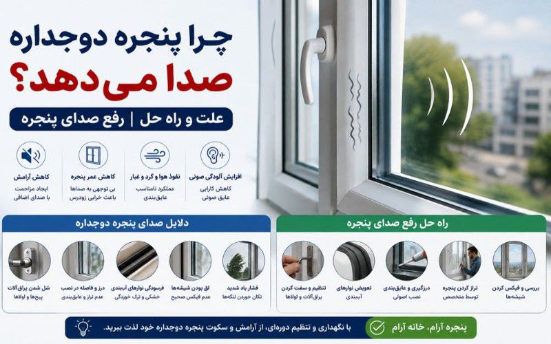 چرا پنجره دوجداره صدا می‌دهد؟ بررسی علت‌های ایجاد صدا و راه‌های رفع صدای پنجره دوجداره