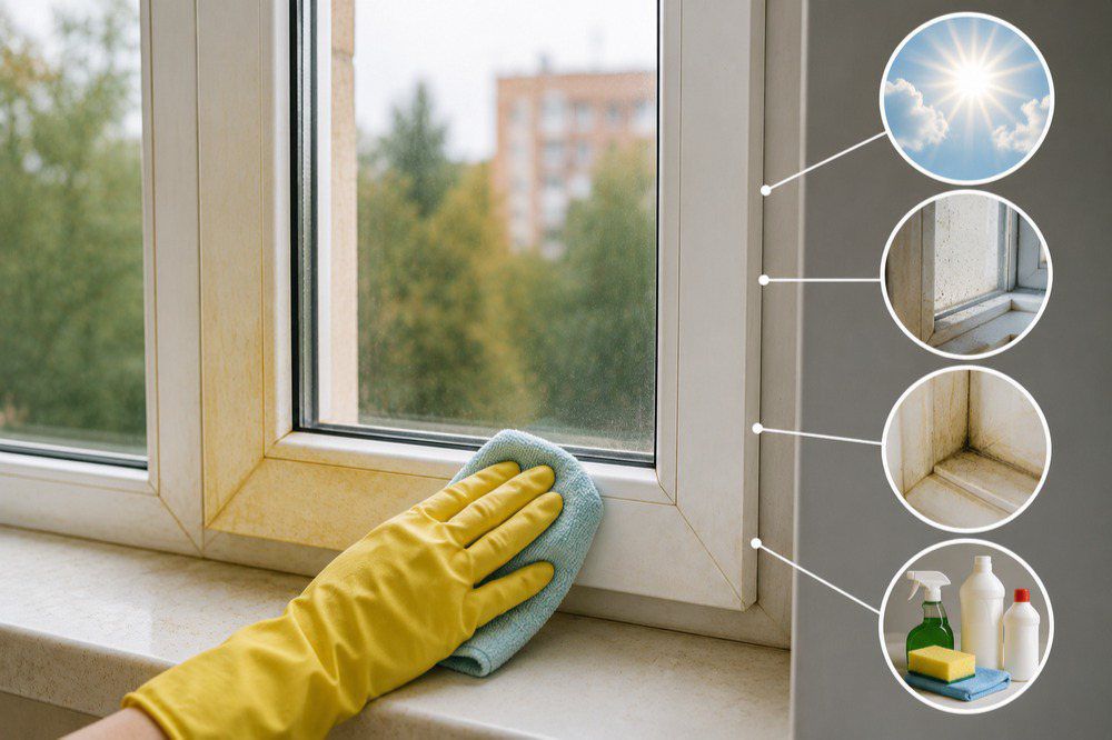 علت زرد شدن پنجره UPVC؛ بررسی زردی پروفیل پنجره و عوامل مؤثر بر تغییر رنگ آن