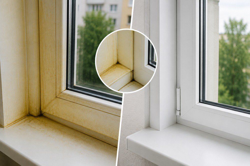 علت زرد شدن پنجره UPVC؛ بررسی تغییر رنگ پروفیل پنجره و دلایل ایجاد زردی